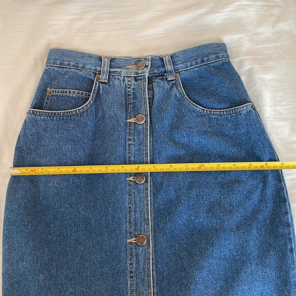 Vintage Button Denim Maxi Skirt - Picture 7 of 8